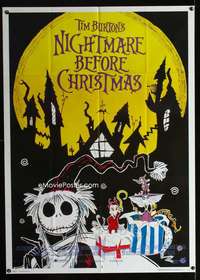 m194 NIGHTMARE BEFORE CHRISTMAS Italian one-panel movie poster '93 Burton
