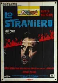 m211 STRANGER Italian one-panel movie poster '68 Visconti, Enzo Nistri art!