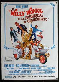 m225 WILLY WONKA & THE CHOCOLATE FACTORY Italian one-panel movie poster '71