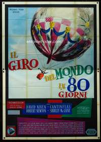 m007 AROUND THE WORLD IN 80 DAYS Italian two-panel movie poster '56 Brini