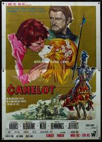 m017 CAMELOT Italian two-panel movie poster '68 different Casaro art!