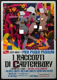 m018 CANTERBURY TALES Italian two-panel movie poster '71 sexy Symeoni art!