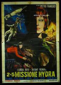 m079 STAR PILOT Italian two-panel movie poster '65 Francisci, cool sci-fi!