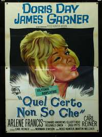 m085 THRILL OF IT ALL Italian two-panel movie poster '63 art of Doris Day!
