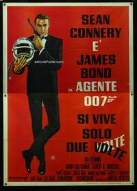 m094 YOU ONLY LIVE TWICE Italian two-panel movie poster R70s Connery IS Bond!