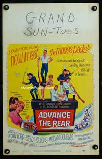 m235 ADVANCE TO THE REAR window card movie poster '64 Glenn Ford, Stevens