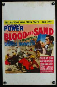 m261 BLOOD & SAND window card movie poster '41 Tyrone Power, Rita Hayworth