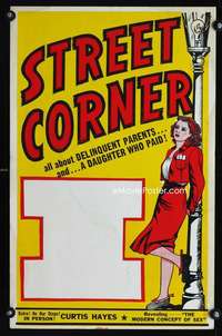 m474 STREET CORNER window card movie poster '48