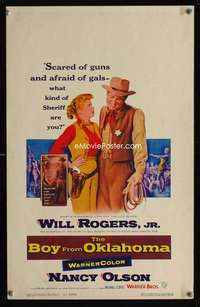 m266 BOY FROM OKLAHOMA window card movie poster '54 Will Rogers Jr, Curtiz
