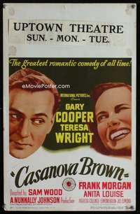m273 CASANOVA BROWN window card movie poster '44 Gary Cooper, Teresa Wright