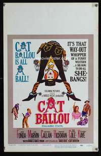 m274 CAT BALLOU window card movie poster '65 classic Jane Fonda, Lee Marvin