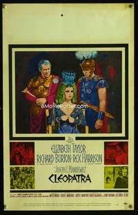 m281 CLEOPATRA window card movie poster '64 Elizabeth Taylor, Terpning art!