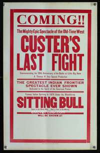 m287 CUSTER'S LAST FIGHT window card movie poster R25 50th Anniversary!