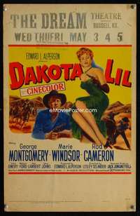 m288 DAKOTA LIL window card movie poster '50 George Montgomery as Tom Horn!