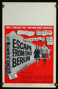 m297 ESCAPE FROM EAST BERLIN window card movie poster '62 Robert Siodmak