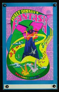 m301 FANTASIA window card movie poster R70 Disney, psychedelic artwork!