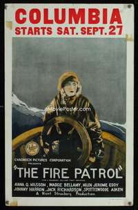 m306 FIRE PATROL window card movie poster '24 Madge Bellamy on sailing ship!