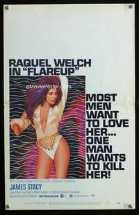 m308 FLAREUP window card movie poster '70 super sexy Raquel Welch image!