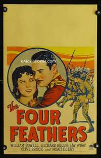 m311 FOUR FEATHERS window card movie poster '29 William Powell, Fay Wray