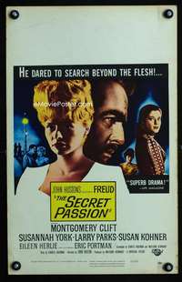 m313 FREUD window card movie poster '63 Montgomery Clift, The Secret Passion!
