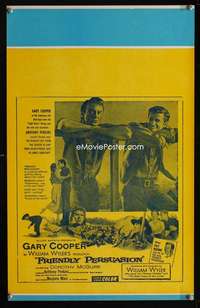 m314 FRIENDLY PERSUASION window card movie poster '56 Gary Cooper, Wyler