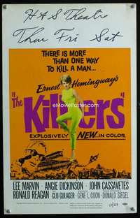 m359 KILLERS window card movie poster '64 John Cassavetes, Angie Dickinson
