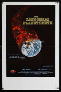 m364 LATE GREAT PLANET EARTH window card movie poster '76 Orson Welles