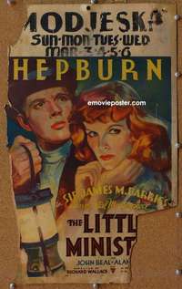 m372 LITTLE MINISTER window card movie poster '34 art of Katharine Hepburn!