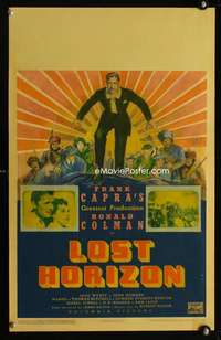 m375 LOST HORIZON window card movie poster '37 Ronald Colman, Frank Capra