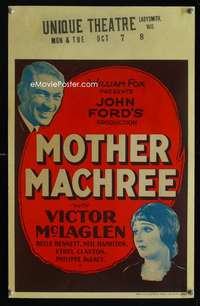 m386 MOTHER MACHREE window card movie poster '28 John Ford, Victor McLaglen