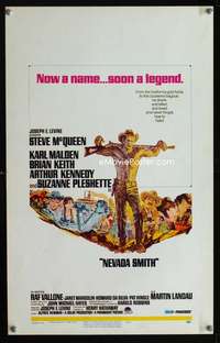 m391 NEVADA SMITH window card movie poster '66 Steve McQueen, Karl Malden