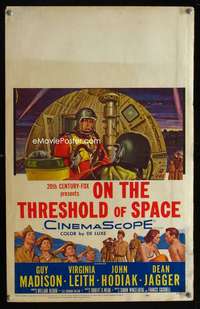 m395 ON THE THRESHOLD OF SPACE window card movie poster '56 U.S. Air Force!