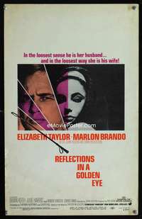 m427 REFLECTIONS IN A GOLDEN EYE window card movie poster '67 Taylor, Brando