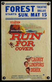 m433 RUN FOR COVER window card movie poster '55 James Cagney, Nicholas Ray
