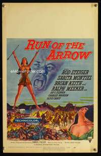 m434 RUN OF THE ARROW window card movie poster '57 Sam Fuller, Rod Steiger