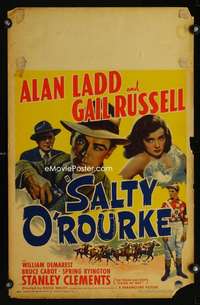 m437 SALTY O'ROURKE window card movie poster '45 Alan Ladd, Gail Russell
