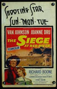 m454 SIEGE AT RED RIVER window card movie poster '54 Van Johnson, Joanne Dru