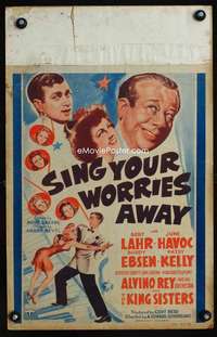 m457 SING YOUR WORRIES AWAY window card movie poster '42 Bert Lahr, June Havoc