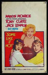 m463 SOME LIKE IT HOT window card movie poster '59 sexy Marilyn Monroe!