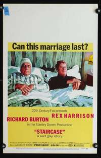 m469 STAIRCASE window card movie poster '69 Rex Harrison, sad gay story!