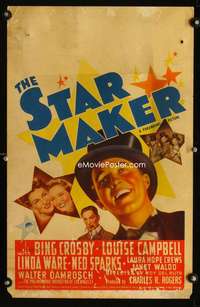 m470 STAR MAKER window card movie poster '39 Bing Crosby musical!