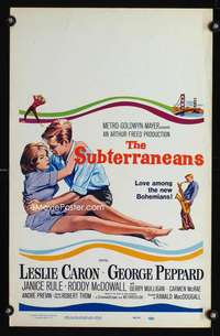 m476 SUBTERRANEANS window card movie poster '60 Jack Kerouac, Leslie Caron