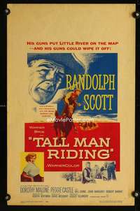 m484 TALL MAN RIDING window card movie poster '55 Randolph Scott, Malone