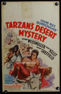m487 TARZAN'S DESERT MYSTERY window card movie poster '43 Johnny Weissmuller