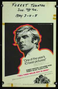 m489 TELL THEM WILLIE BOY IS HERE window card movie poster '70 Robert Redford