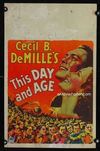 m494 THIS DAY & AGE window card movie poster '33 Cecil B. DeMille, Bickford