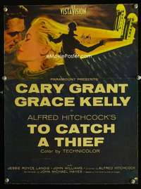 m498 TO CATCH A THIEF window card movie poster '55 Kelly, Grant, Hitchcock