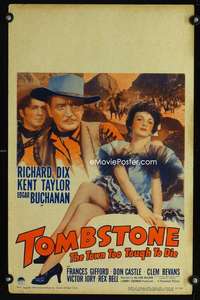 m500 TOMBSTONE THE TOWN TOO TOUGH TO DIE window card movie poster '42 Dix