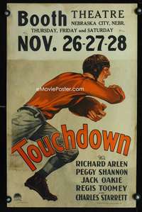 m502 TOUCHDOWN window card movie poster '31 great football player image!