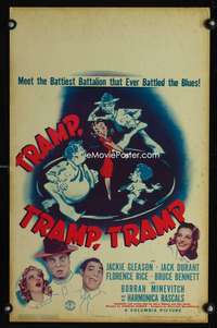 m503 TRAMP, TRAMP, TRAMP window card movie poster '42 early Jackie Gleason!